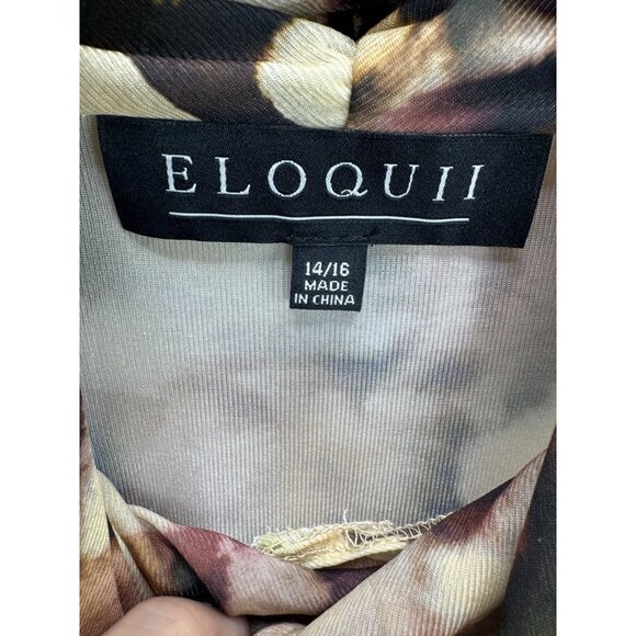 ELOQUII Women's Watercolor Print Mesh Cross Neck Shirt Size 14-16 NWT - Picture 5 of 12